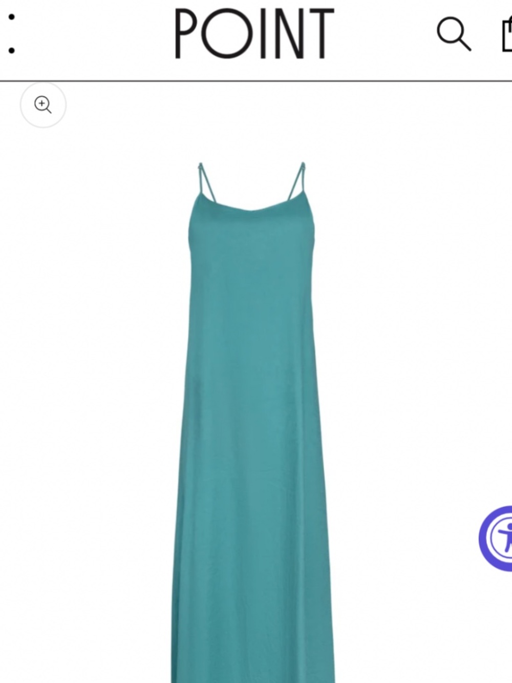 Aline point linen slip dress teal